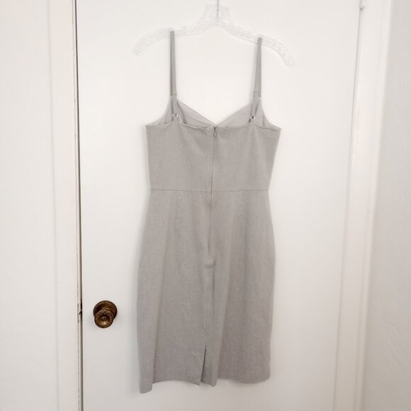 Banana Republic Grey Stretch Sheath Spaghetti Strap Dress - Picture 7 of 9